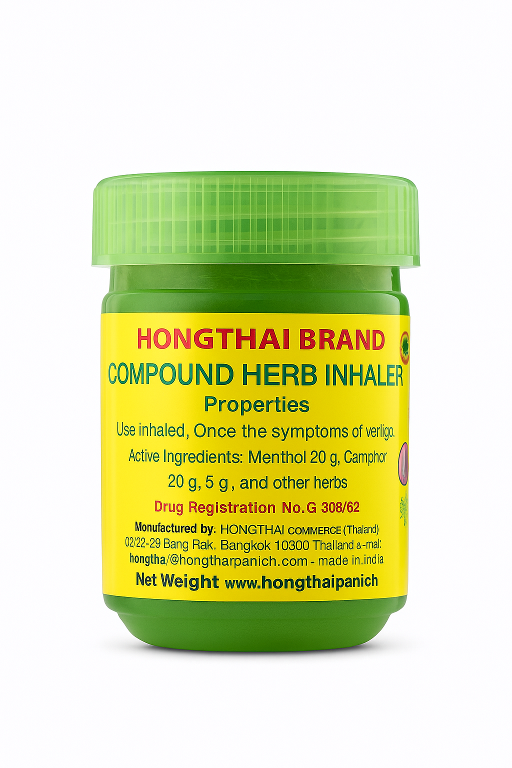 Inhalador Herbal Tailandés – Hong Thai Original